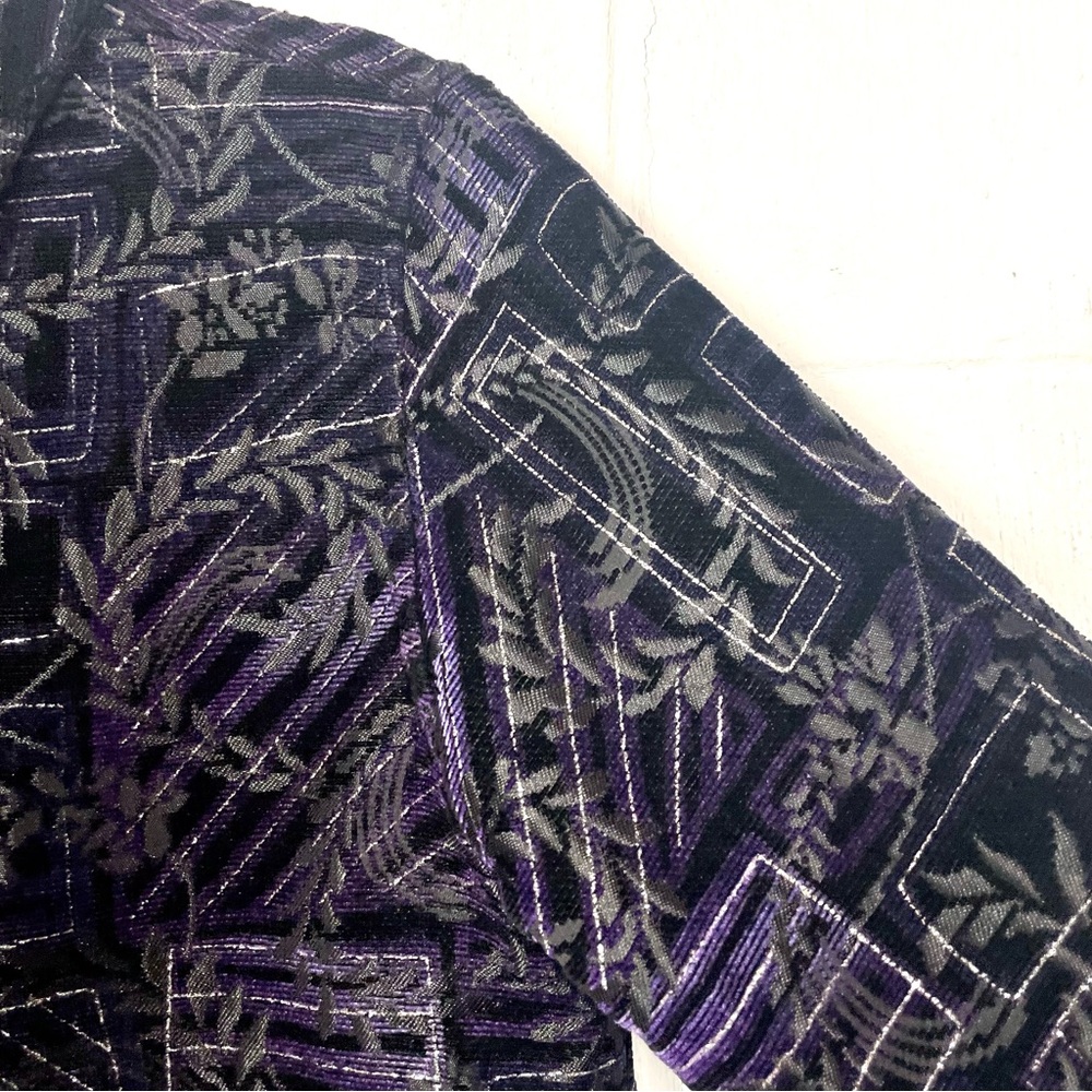 Patchwork Reversible Jacket Purple Black Brocade … - image 5